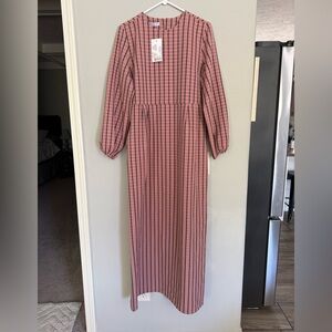 🔆Tavin Long Pink Plaid Maxi Dress